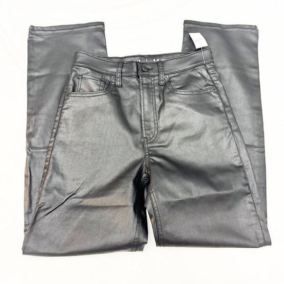 GAP Teen Sky High 90's Loose Coated Black Denim Jeans Size 14 NWT - Picture 6 of 8